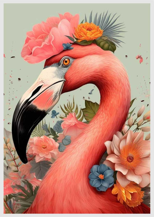 Pink Flamingo - Numbered Canvas